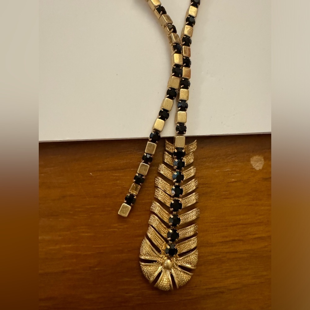 Brand New Zara Chrome and Feather Rhinestone Gold Necklace - Picture 4 of 5